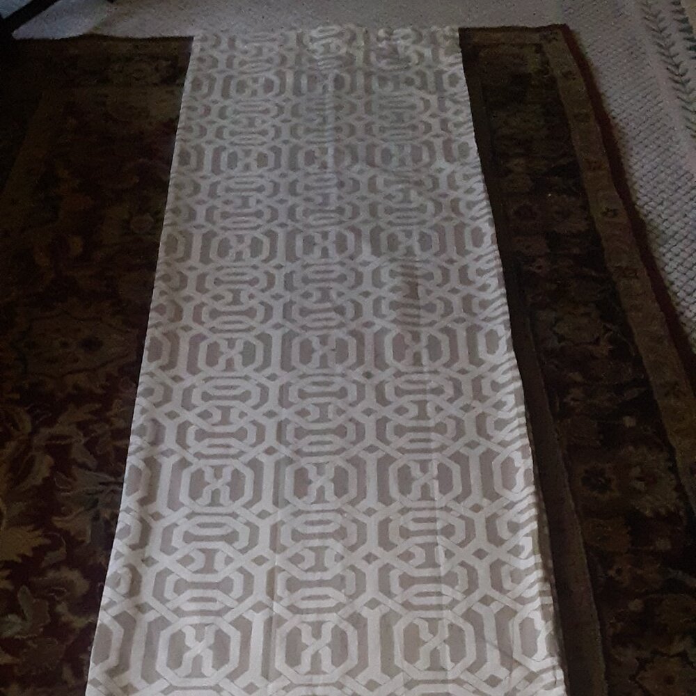 2 Pottery Barn 50W x 96L Grey Lined Blackout Geometric Curtains